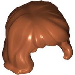 LEGO part 1879 Hair Mid-Length, Wavy, Tidy Bangs in Dark Orange