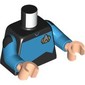 Torso, Silver Starfleet Insignia, Dark Azure Panel (Starfleet Uniform) print, Dark Azure Arms, Light Nougat Hands