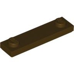 LEGO part 41740 Plate Special 1 x 4 with 2 Studs with Groove [New Underside] in Dark Brown