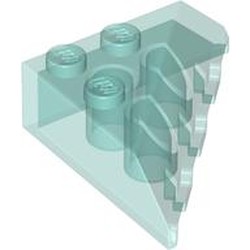 LEGO part 7241 Brick Sloped 4 x 4 Corner in Transparent Light Blue/ Trans-Light Blue