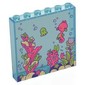 Panel 1 x 6 x 5 with Under Sea, Coral Coral, Seahorse, Lime Squid, Rocks, Bubbles print