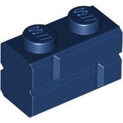 LEGO part 98283 Brick Special 1 x 2 with Masonry Brick Profile in Earth Blue/ Dark Blue