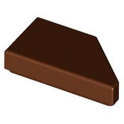 LEGO part 5091 Tile 1 x 2 with Stud Notch Left in Reddish Brown
