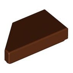 LEGO part 5092 Tile 1 x 2 with Stud Notch Right in Reddish Brown