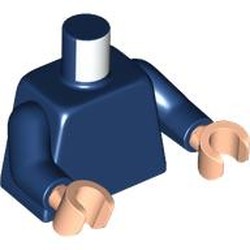 LEGO part 973c05h02 Torso, Dark Blue Arms, Light Nougat Hands [Plain] in Earth Blue/ Dark Blue
