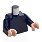 Torso, Dark Blue Arms, Light Nougat Hands [Plain]