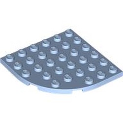 LEGO part 6003 Plate Round Corner 6 x 6 in Light Royal Blue/ Bright Light Blue