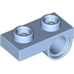 LEGO part 18677 Plate Special 1 x 2 with Pin Hole Underneath in Light Royal Blue/ Bright Light Blue