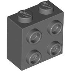 LEGO part 22885 Brick Special 1 x 2 x 1 2/3 with 4 Studs on 1 Side in Dark Stone Grey / Dark Bluish Gray