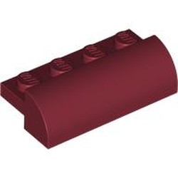 LEGO part 5842 Brick Curved 2 x 4 x 1 in Dark Red