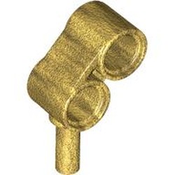 LEGO part 85940 Technic Pin Connector Double with Bar [2 Holes] in Warm Gold/ Pearl Gold