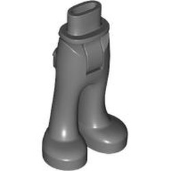 LEGO part 2277c01 Minidoll Hips and Trousers with Back Pockets [Thin Hinge] in Dark Stone Grey / Dark Bluish Gray