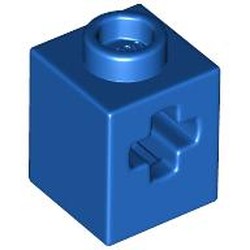 LEGO part 73230 Technic Brick 1 x 1 with Axle Hole in Bright Blue/ Blue