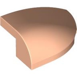 LEGO part 6823 Slope Curved 3 x 2 Beveled with Stud Notch Right in Light Nougat