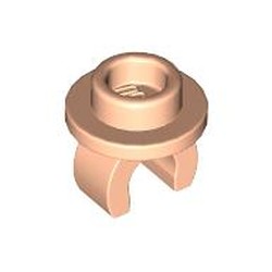 LEGO part 5264 Plate Round 1 x 1 with Hollow Stud and Underside Clip in Light Nougat