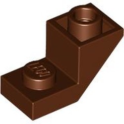 LEGO part 2310 Slope 45° 2 x 1 Inverted with 2/3 Cutout in Reddish Brown