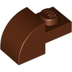 LEGO part 5841 Brick Curved 1 x 2 x 1 with Curved Top in Reddish Brown