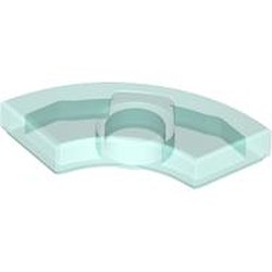 LEGO part 7836 Tile 2 x 2 Curved, Macaroni, Center Anti-Stud in Transparent Light Blue/ Trans-Light Blue