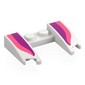 Wedge Curved 3 x 4 x 2/3 Cutout with Dark Purple/Coral Shapes print