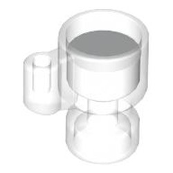 LEGO part 68495pat0004 Equipment Stein/Cup with White Drink Pattern in White