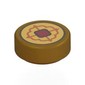 Tile Round 1 x 1 with Gold Coin, Tan/Dark Red Decoration print