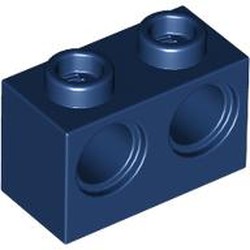 LEGO part 32000 Technic Brick 1 x 2 [2 Pin Holes] in Earth Blue/ Dark Blue