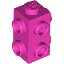 LEGO part 7729 Brick Special 1 x 1 x 1 2/3 with 6 Studs on 3 Sides in Bright Purple/ Dark Pink