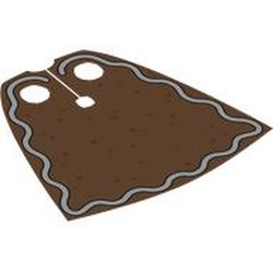 LEGO part 19888pr0003 Neckwear Cape, Standard [Spongy Stretchable Fabric] with Medium Nougat Ginger Bread, Red Dots, White Icing Lines print in Medium Nougat
