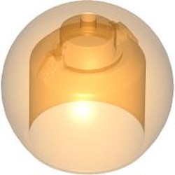 LEGO part 51283 Helmet Round Sphere with Small Hole in Transparent Bright Orange/ Trans-Orange