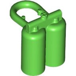 LEGO part 3838a Minifig Neckwear Airtanks with Large Holes in Bright Green