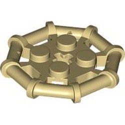 LEGO part 75937 Plate Special 2 x 2 with Bar Frame Octagonal, Reinforced, Completely Round Studs in Brick Yellow/ Tan