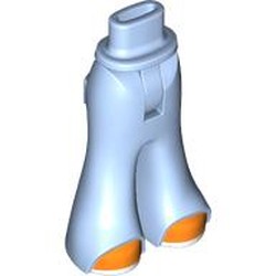 LEGO part 101117c01pr0011 Minidoll Hips and Wide Pants with print in Light Royal Blue/ Bright Light Blue