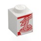 Brick 1 x 1 with Red Noodles print