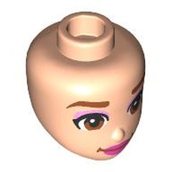 LEGO part 92198pr0105 Minidoll Head with print in Light Nougat