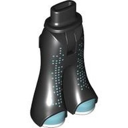 LEGO part 101117c01pr0010 Minidoll Hips and Wide Pants with print in Black