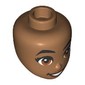 Minidoll Head, Black Eyebrows, Brown Eyes, Open Mouth Smile