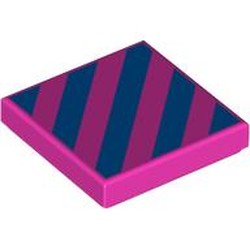 LEGO part 3068bpr0046 Tile 2 x 2 with print in Bright Purple/ Dark Pink
