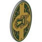 Shield Ovoid with Grip with Sign, Dark Green Background, Gold Decorations, Chair print