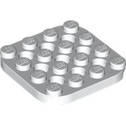 LEGO part 7864 Plate 4 x 4 with Rounded Corners in White