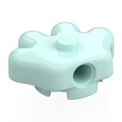 LEGO part 7870 Brick Special, Hand 3 x 3 with Center Stud, 2 x 2 Anti-Studs in Aqua/ Light Aqua