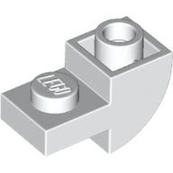 LEGO part 5847 Slope Curved 1 x 2 Inverted with 1 x 1 Cutouts in White