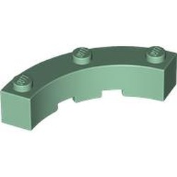 LEGO part 48092 Brick Round Corner 4 x 4 Macaroni Wide with 3 Studs in Sand Green