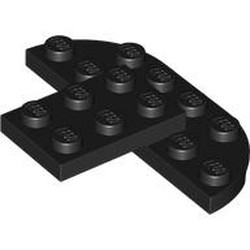 LEGO part 7797 Plate Round Corners 2 x 6 Double with 2 x 3 Extension in Black