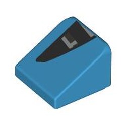 LEGO part 54200pr0029 Slope 30° 1 x 1 x 2/3 (Cheese Slope) with Black Air Vent print in Dark Azure