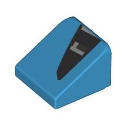 LEGO part 54200pr0028 Slope 30° 1 x 1 x 2/3 (Cheese Slope) with Black Air Vent print in Dark Azure