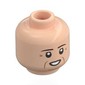 Minifig Head Michael Schumacher, Black Eyebrows, Wrinkles, Strained Open Mouth Smile