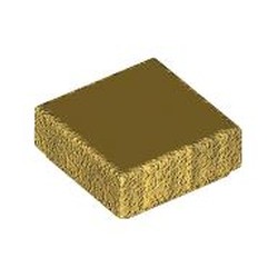 LEGO part 3070bpr0051 Tile 1 x 1 with Gold Surface print in Warm Gold/ Pearl Gold
