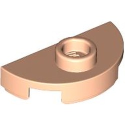 LEGO part 1745 Plate Round 1 x 2 Half Circle with Stud (Jumper) in Light Nougat
