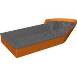 LEGO part 102216 Boat 20 x 50 x 7 with Deck [Complete Assembly] in Reddish Orange