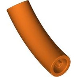 LEGO part 7324 Brick Round 1 x 1 D. Tube with 45° Elbow and Axle Holes (Crossholes) at Each End in Reddish Orange